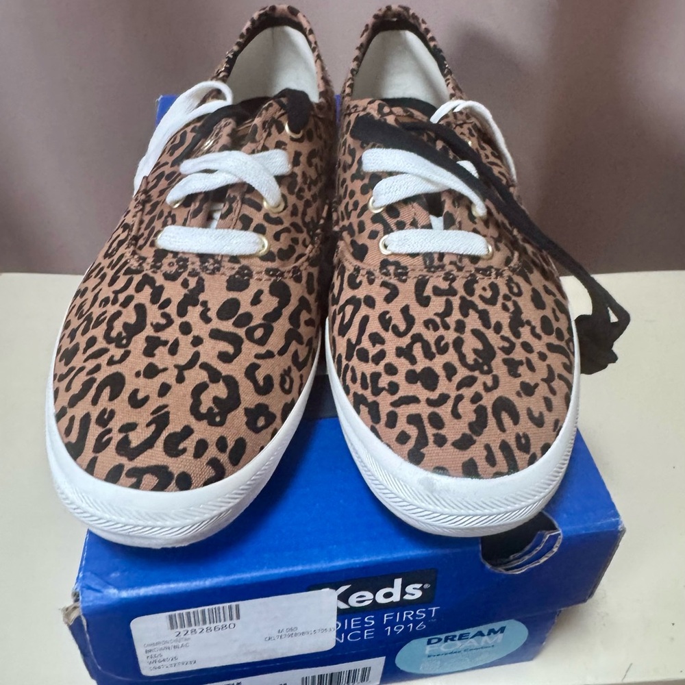 Keds Kids Brown Leopard Sneakers